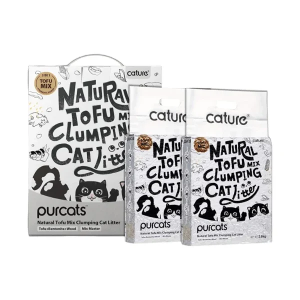Cát Mèo Mix 3in1 Đậu nành + Đất Sét + Gỗ Cature 2.8kg (7L)